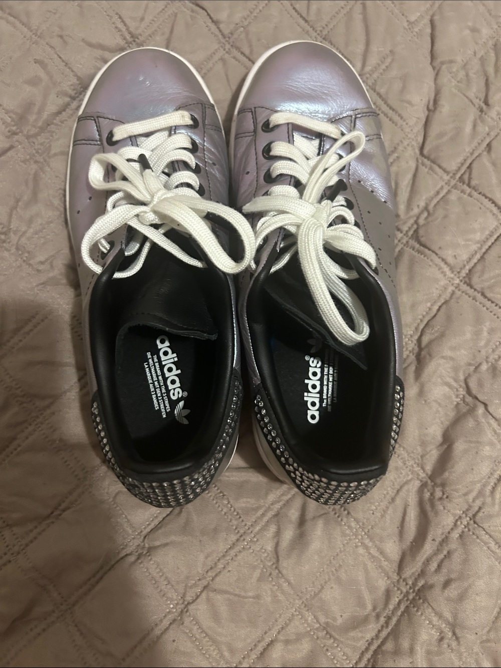 adidas Women's Iridescent Light Purple Sneakers with White Laces